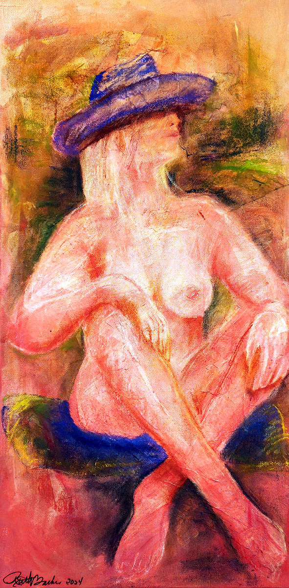 "Pink Lady" 12x24 mixed media