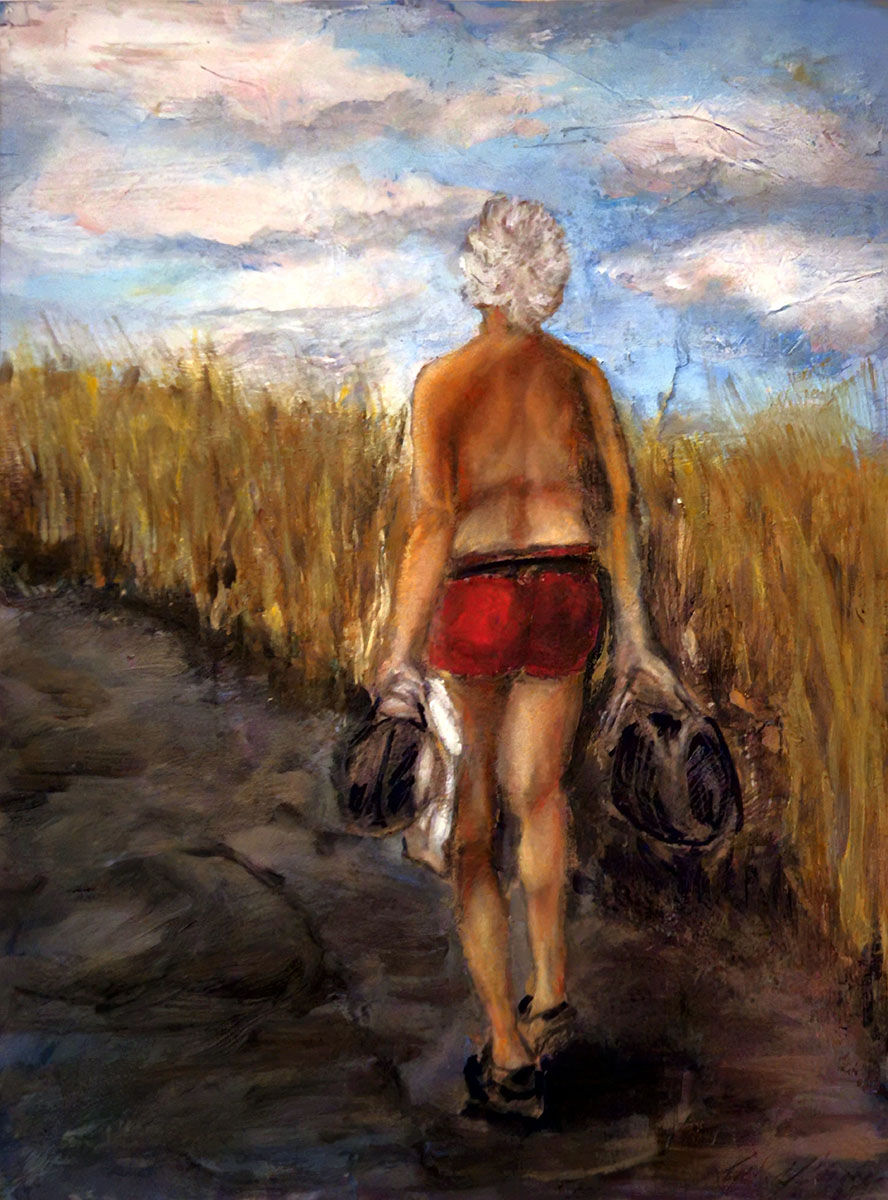 "Walking Man, Plum-Island", acrylic